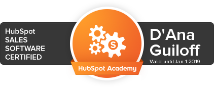 D'Ana is Sales Software Certified by HubSpot-January2019 D'Ana is Sales Software Certified by HubSpot-January2019